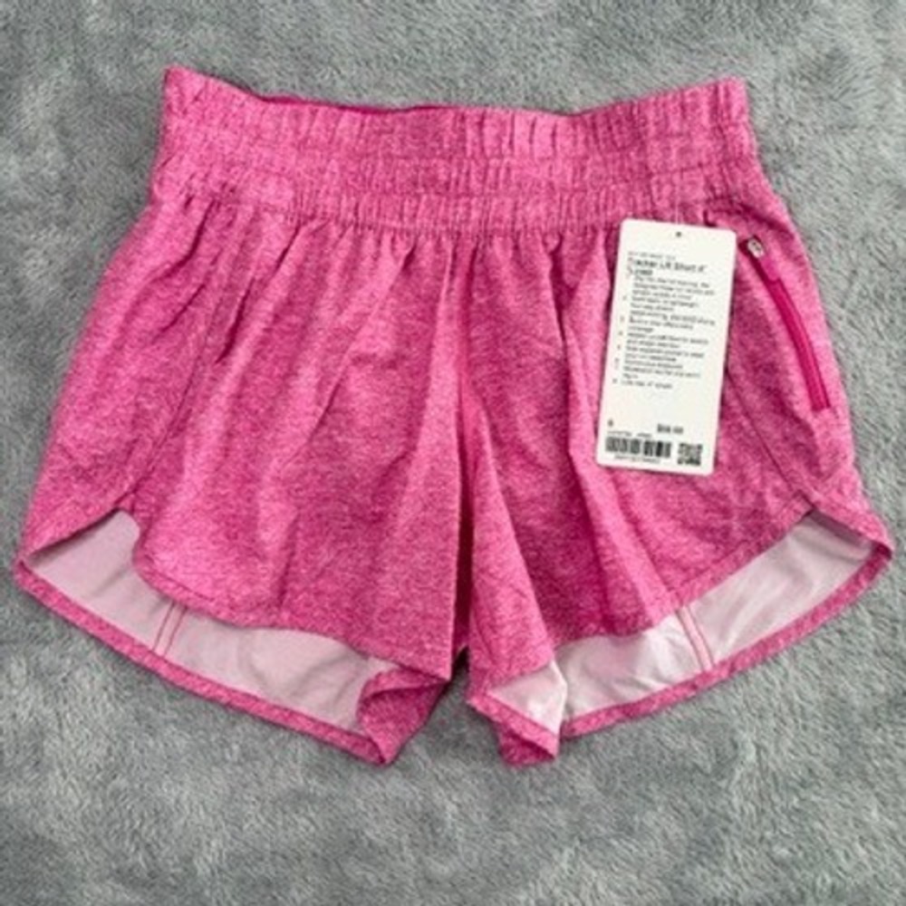 Lululemon Tracker Short 4" Heather Lux Multi Sonic Hot Pink Workout Running Gym